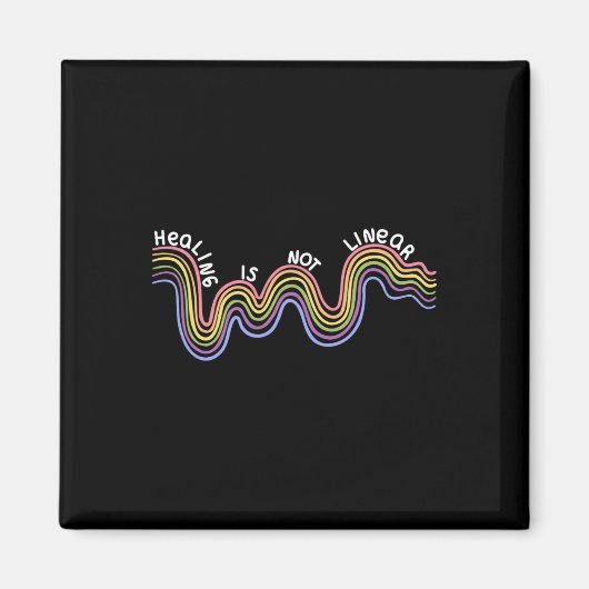 線形ではないメンタルヘルス認識度虹 マグネット (正面)