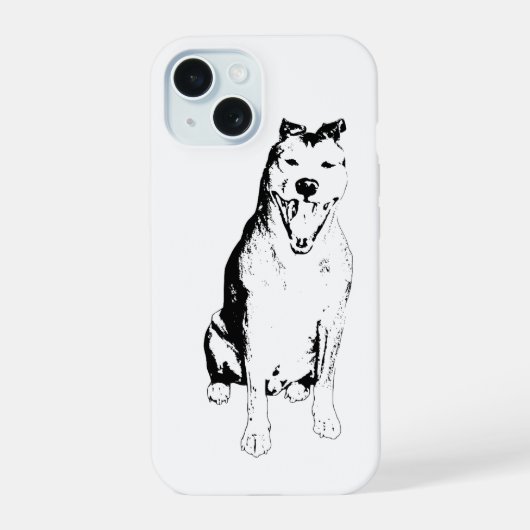 線形の座った形状 iPhone 15ケース (裏面)