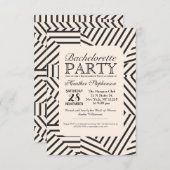 線形ジミニマルオメトストライプリックパターン 招待状 (正面/裏面)
