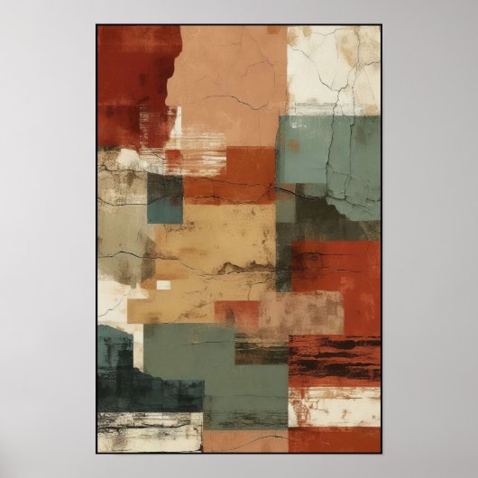 線形バランスおよび型枠抽象芸術 ポスター (正面)