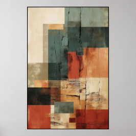 線形バランスおよび型枠抽象芸術 ポスター