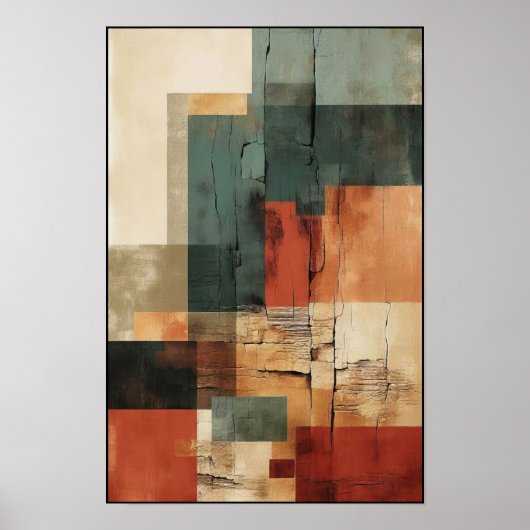 線形バランスおよび型枠抽象芸術 ポスター (正面)