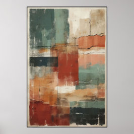 線形バランスおよび型枠抽象芸術 ポスター