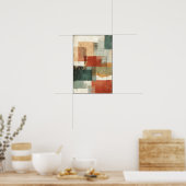 線形バランスおよび型枠抽象芸術 ポスター (キッチン)