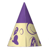 線形パターンとスポットデザインパーティー帽子 パーティーハット (裏面)