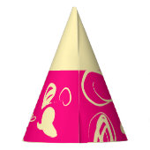 線形パターンとスポットデザインパーティー帽子 パーティーハット (裏面)