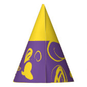 線形パターンとスポットデザインパーティー帽子 パーティーハット (裏面)