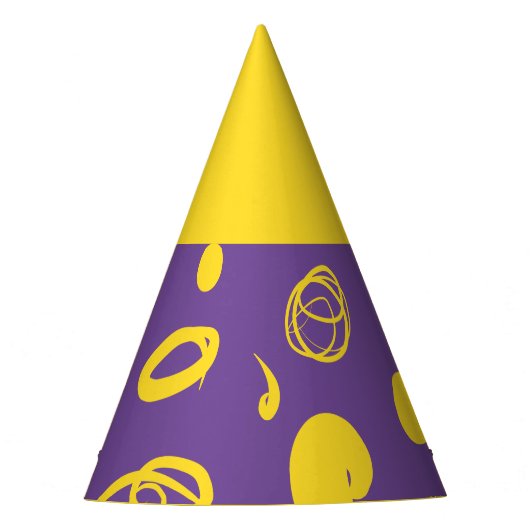 線形パターンとスポットデザインパーティー帽子 パーティーハット (正面)