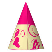 線形パターンとスポットデザインパーティー帽子 パーティーハット (裏面)