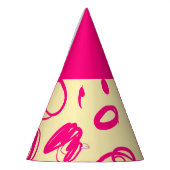 線形パターンとスポットデザインパーティー帽子 パーティーハット (左)