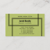 線形ラインビジネスカード、オリーブグリーン 名刺 (裏面)