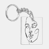 線形思考 – 顔 キーホルダー (正面左)