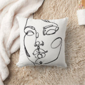 線形思考 – 顔 クッション (ブランケット)