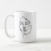 線形思考 – 顔 コーヒーマグカップ (左)