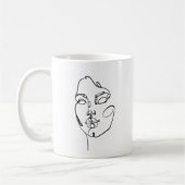 線形思考 – 顔 コーヒーマグカップ (左)