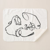 線形思考 – 顔 シェルパブランケット (正面(横))