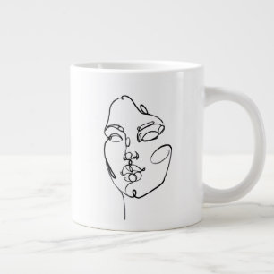線形思考-顔 ジャンボコーヒーマグカップ