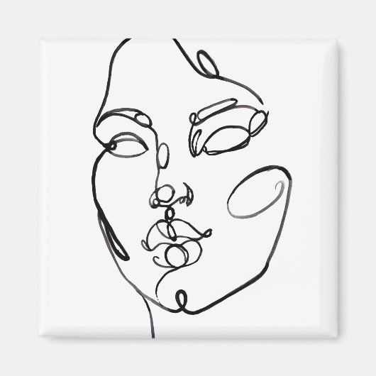 線形思考 – 顔 マグネット (正面)