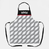 線形模様モノグラムプリントオールオーバーエプロン エプロン (正面)