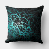 線形波の青装飾用クッション クッション (正面)