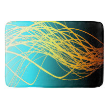 線形流れの青い金のバス・マット