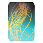 線形流れの青い金のバス・マット バスマット (正面縦)