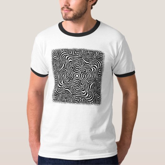 線形突進のオップアートのサイケデリックなTシャツ Tシャツ (正面)