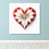 線形紙ハート キャンバスプリント (インサイチュ (ウッドフロア))