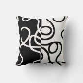 線形説得I:抽象芸術ブラック&ホワイト クッション (裏面)