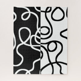 線形説得I:抽象芸術ブラック&ホワイト ジグソーパズル