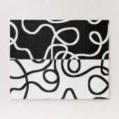 線形説得I:抽象芸術ブラック&ホワイト ジグソーパズル (横)
