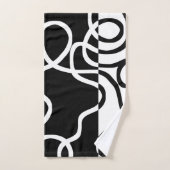 線形説得I:抽象芸術ブラック&ホワイト バスタオルセット (ハンドタオル)
