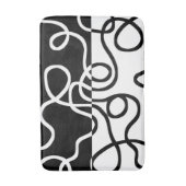 線形説得I:抽象芸術ブラック&ホワイト バスマット (正面縦)