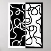 線形説得I:抽象芸術ブラック&ホワイト ポスター (正面)