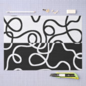 線形説得I:抽象芸術ブラック&ホワイト 薄葉紙 (クラフト)