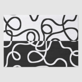 線形説得I:抽象芸術ブラック&ホワイト 薄葉紙