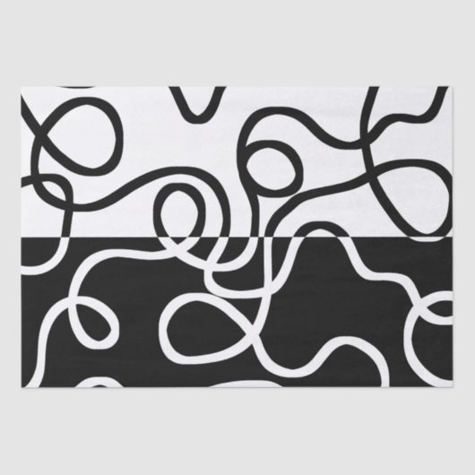 線形説得I:抽象芸術ブラック&ホワイト 薄葉紙 (正面)