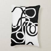 線形説得II:抽象芸術ブラック&ホワイト アクセントクッション (裏面(縦))