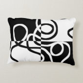 線形説得II:抽象芸術ブラック&ホワイト アクセントクッション (裏面)