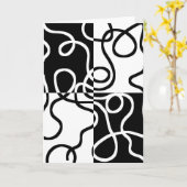 線形説得II:抽象芸術ブラック&ホワイト カード (黄色い花)