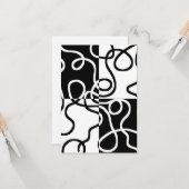 線形説得II:抽象芸術ブラック&ホワイト カード (正面/裏面インサイチュ)