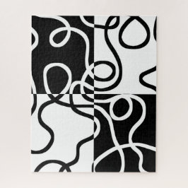 線形説得II:抽象芸術ブラック&ホワイト ジグソーパズル