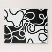 線形説得II:抽象芸術ブラック&ホワイト ジグソーパズル (横)