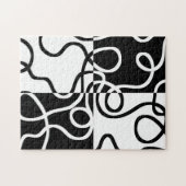 線形説得II:抽象芸術ブラック&ホワイト ジグソーパズル (横)