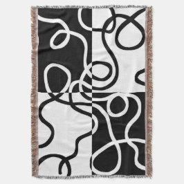 線形説得II:抽象芸術ブラック&ホワイト スローブランケット