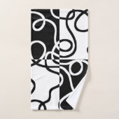 線形説得II:抽象芸術ブラック&ホワイト バスタオルセット (ハンドタオル)