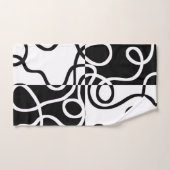 線形説得II:抽象芸術ブラック&ホワイト バスタオルセット (ハンドタオル)