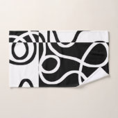 線形説得II:抽象芸術ブラック&ホワイト バスタオルセット (ハンドタオル)