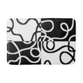 線形説得II:抽象芸術ブラック&ホワイト バスマット (正面)