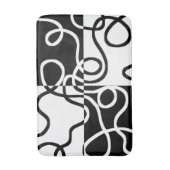 線形説得II:抽象芸術ブラック&ホワイト バスマット (正面縦)